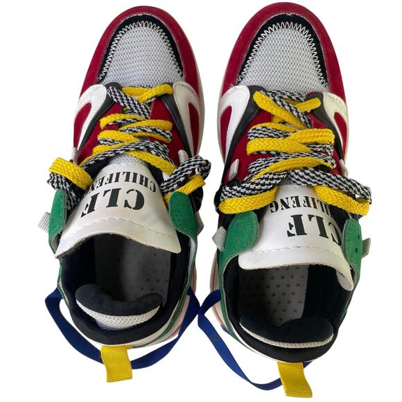 CLF Chilifeng Multi Primary Color Funky Suede Streetwear Sneaker Multi Laces S39 - Picture 7 of 14